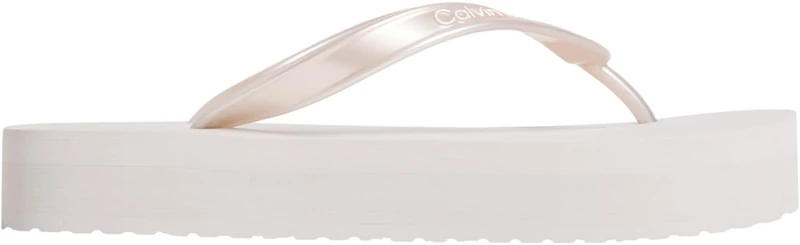 Calvin Klein Women’s Flip Flops Flatform with Platform, Grey (Silver), 6