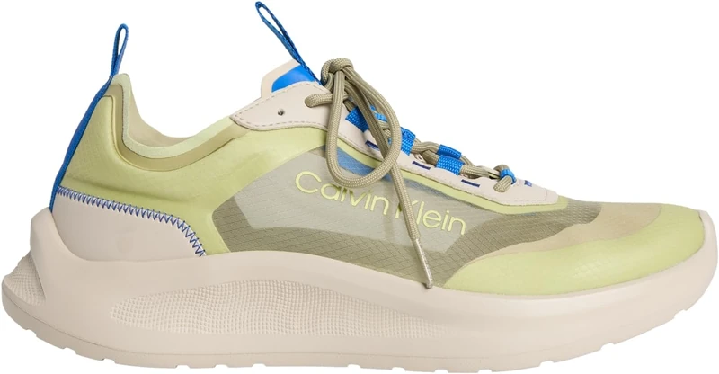 Calvin Klein Men’s Runner Trainers Light EVA with Mesh, Green (Sage Green/Oatmeal/Lapis Blue), 6