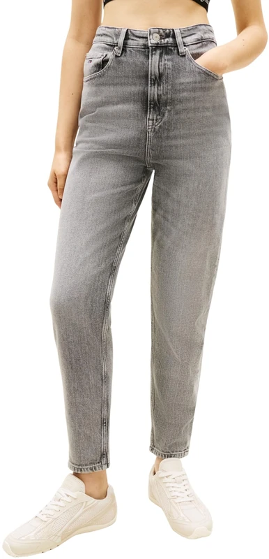 Tommy Jeans Women's Jeans Mom High Waist, Grey (Denim Grey 01), 28W/32L