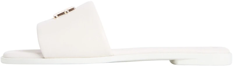 Tommy Hilfiger Women's Th Logo Hardware Leather Mule FW0FW09292 Flat Sandals, BEIGE (Soft Cream), 6 - Image 1
