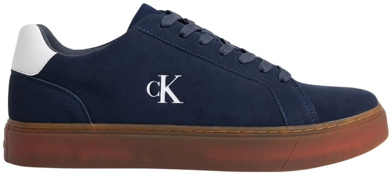 Calvin Klein Men's Classic Cupsole Laceup Su YM0YM01434 Low Top, Blue (Ck Navy/Bright White/Gum), 9