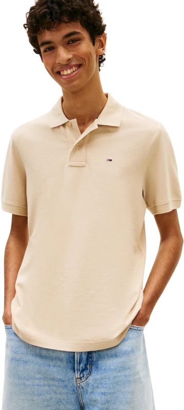 Tommy Jeans Men's TJM Reg Ess Polo Ext DM0DM22711 S/S, Beige (White Clay), XXL
