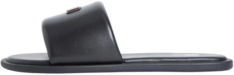 Tommy Jeans Women’s Slides Soft Padded in Leather, Black (Black), 6