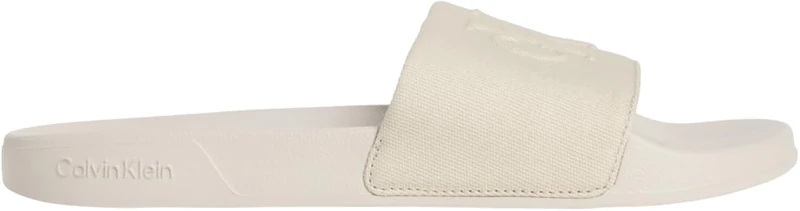 Calvin Klein Men's Beach Slides Monogram with Logo, Beige (Oatmeal), 9