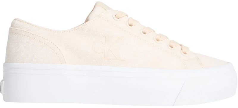 Calvin Klein Women's Vulc Flatform Low Cv Mg Yw0Yw01763 Low Top, Yellow (Light Cashew), 3.5