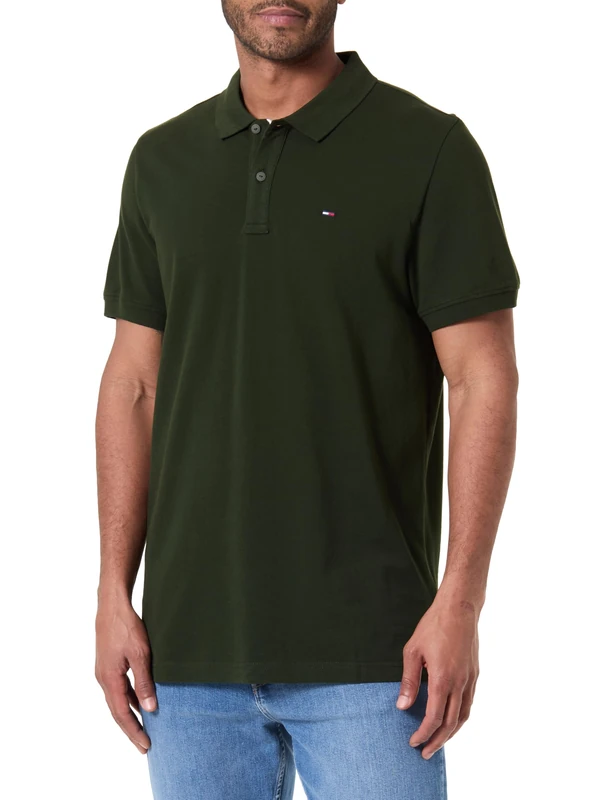 Tommy Jeans Men's TJM Slim Placket Polo Ext Dm0Dm20676 S/S Polo, Green (Kingston Green), XL