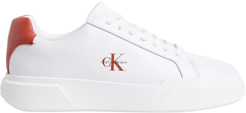 Calvin Klein Men's Chunky Cupsole Laceup LTH Ym0Ym01344 Low Top, White (Bright White/Potters Clay), 6.5