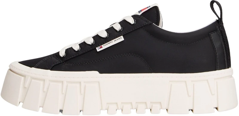 Tommy Jeans Women's Tjw Flatform Chunky Sneaker EN0EN03036 Low Top, Black (Black), 7