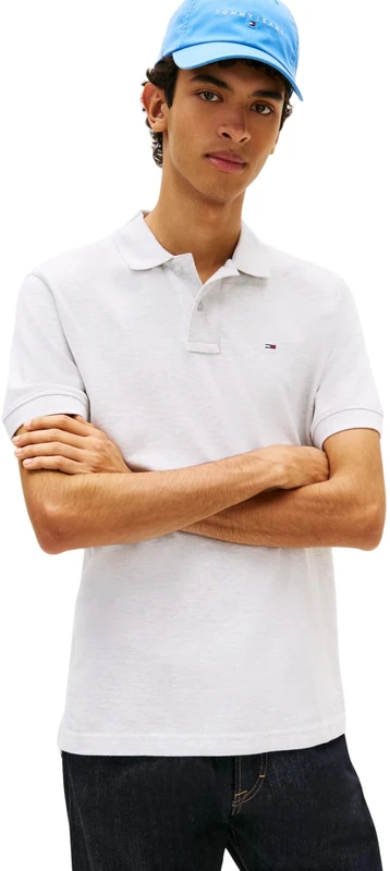 Tommy Jeans Men's TJM Reg Ess Polo Ext DM0DM22711 S/S, Grey (Ice Grey Heather), S