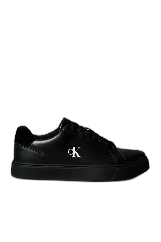 Calvin Klein Men’s Cupsole Trainers Classic Lace-up in Leather, White (Bright White/Sage Green), 10