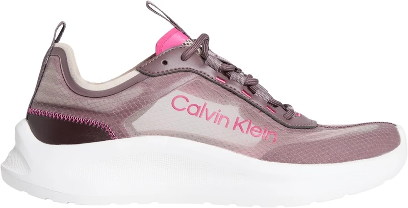 Calvin Klein Women's Runner Trainers Light EVA Lace-up, Purple (Stony Beige/Bordeaux/Pink Yarrow), 8.5