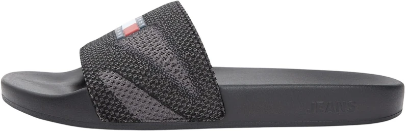 Tommy Jeans Men's Tjm Summer Sandal 26 EM0EM01697 Slides, BLACK (Black/Zinc Grey), 10.5