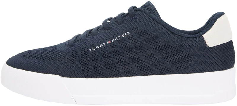 Tommy Hilfiger Men's Th Court Knit FM0FM05823 Low Top, Blue (Desert Sky), 7