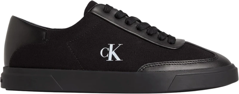 Calvin Klein Women's Canvas Trainers Low Pro in Cotton Canvas, Black (Triple Black), 5