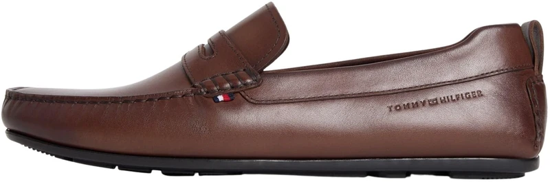 Tommy Hilfiger Men’s Driving Shoes Core Leather in Leather, Brown (Dark Mocha), 8