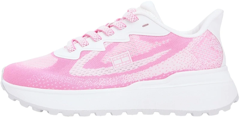 Tommy Jeans Women's Tjw Sporty Knit Runner EN0EN02962 Low Top, Pink (Ecru/Synthetic Blush), 6 UK - Image 1