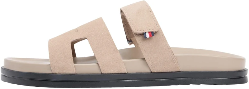 Tommy Hilfiger Men's Adjustable Premium Suede Sandal FM0FM05774 Flat Sandals, BEIGE (Coastal Taupe), 10