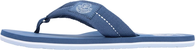 Tommy Hilfiger Men's Patch Hilfiger Beach Sandal FM0FM05804 Flip Flops, BLUE (Aegean Sea), 10.5