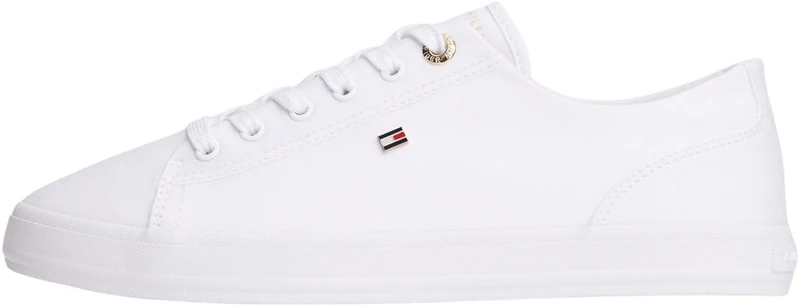 Tommy Hilfiger Women's Th Foxing Sneaker Canvas FW0FW09170 Low Top, White (White), 6.5 - Image 1
