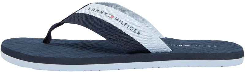 Tommy Hilfiger Men's Hilfiger Webbing Beach Sandal FM0FM05807 Flip Flops, BLUE (Desert Sky), 5.5