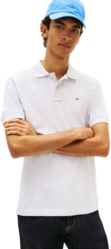 Tommy Jeans Men's TJM Reg Ess Polo Ext DM0DM22711 S/S Polo, Grey (Ice Grey Heather), XS