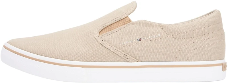 Tommy Hilfiger Men's Vulc Core Slip On FM0FM05689 Low Top, Khaki (Sandalwood), 7