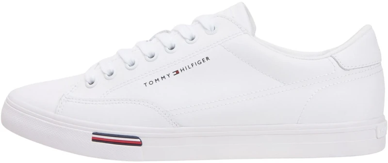 Tommy Hilfiger Men's Vulc Core RWB Long Lace LTH FM0FM05814 Low Top, White (White), 8