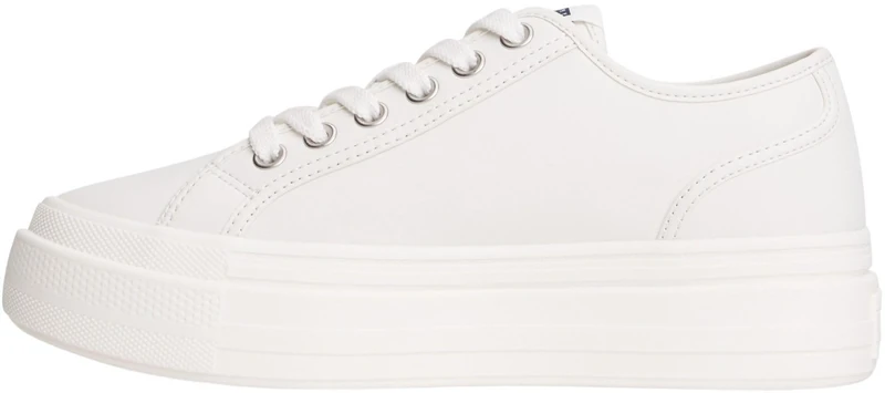 Tommy Jeans Women's Tjw Flatform Sneaker LTR EN0EN02964 Low Top, White (Ecru), 2.5 UK