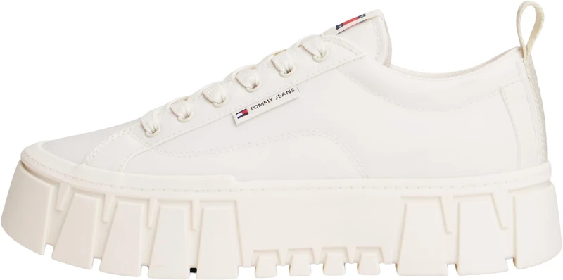Tommy Jeans Women’s Flatform Trainers Chunky with Chunky Sole, Off-White (Ivory), 4