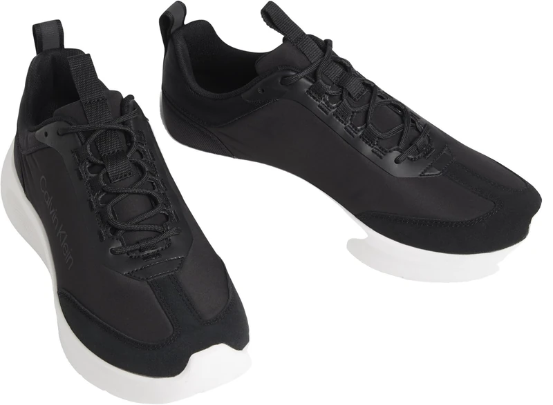 Calvin Klein Men's Runner Trainers Light EVA with Logo, Black (Black/Bright White), 9