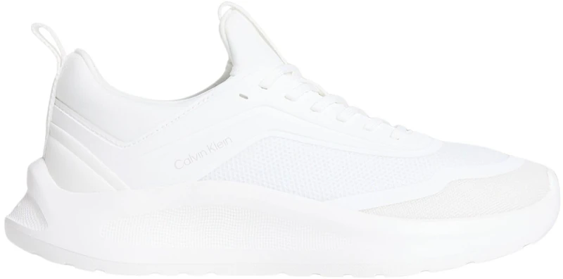 Calvin Klein Women's Light Eva Run Sock Mesh Lycra HW0HW03023 Low Top, Gold (Bright White/Dk Ecru), 6