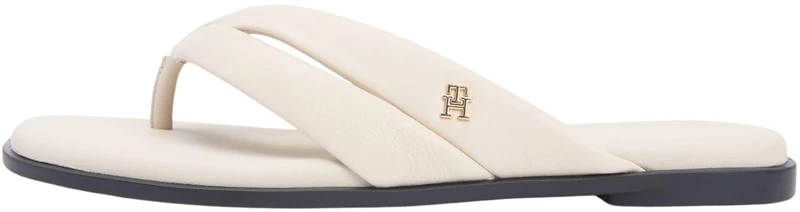 Tommy Hilfiger Women's Elevated Toe Post Lth Sandal FW0FW09216 Flat Sandals, BEIGE (Classic Beige), 5