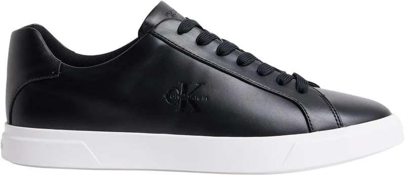 Calvin Klein Men's Cupsole Trainers Low in Leather, Black (Ck Black), 11
