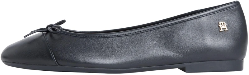 Tommy Hilfiger Women's Hilfiger Smooth Lthr Ballet FW0FW09241 Ballerinas, Black (Black), 6