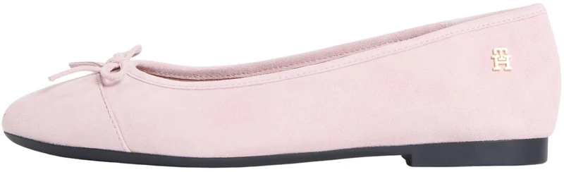 Tommy Hilfiger Women's Hilfiger Suede Ballerina FW0FW09357 Ballerinas, Pink (Foggy Pink), 3.5 - Image 1