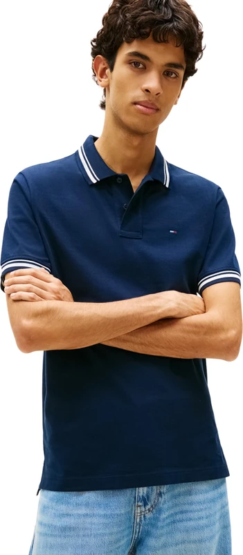 Tommy Jeans Men’s Polo Shirt Tipped Regular Fit, Blue (Dark Blue), 4XL