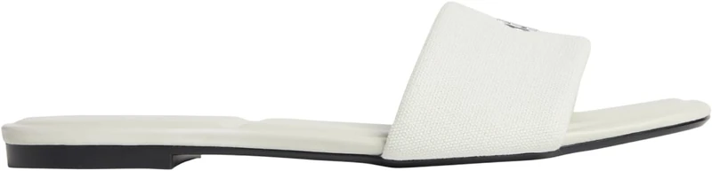 Calvin Klein Women's Slides Square Canvas Flat, Turquoise (Misty Blue), 8.5
