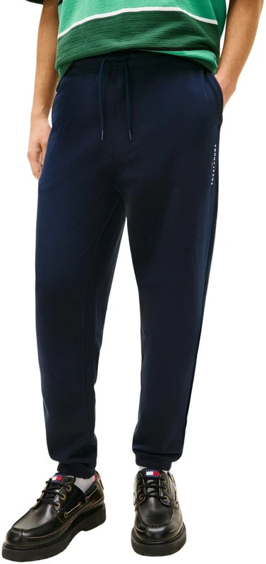 Tommy Jeans Men's TJM Reg Linear Sweatpant DM0DM23014, Blue (Dark Night Navy), XL