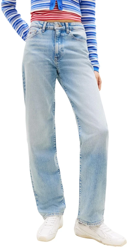 Tommy Jeans Women's Kira Mr Slim Str Bi0112 DW0DW22987 Straight, Denim (Denim Light), 29W / 32L