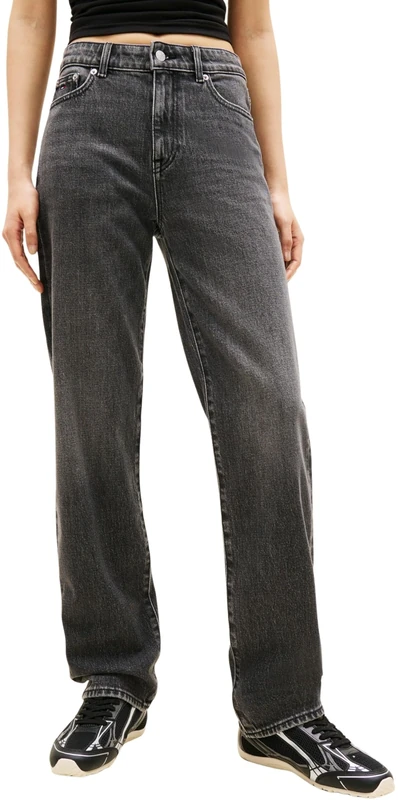 Tommy Jeans Women's Kira Mr Slim Str Bi0187 DW0DW22649 Straight, Denim (Denim Black), 26W x 30L - Image 1