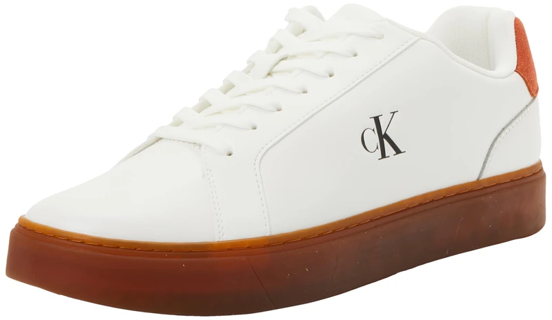 Calvin Klein Men's Classic Cupsole Laceup LTH Ym0Ym01435 Low Top, White (Bright White/Potters Clay/Gum), 11