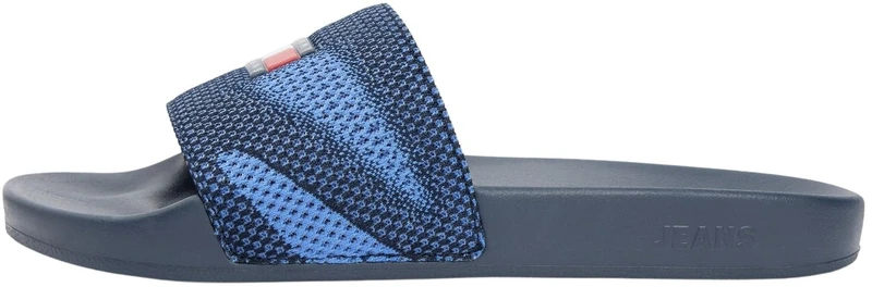 Tommy Jeans Men’s Beach Slides Summer with Logo, Blue (Dark Night Navy), 11