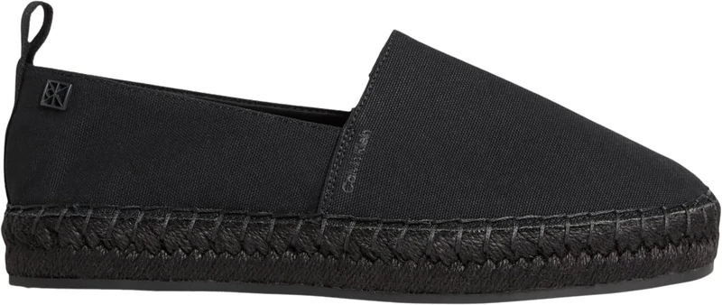 Calvin Klein Women’s Espadrilles Oblique Canvas with Loop, Black (Triple Black), 4
