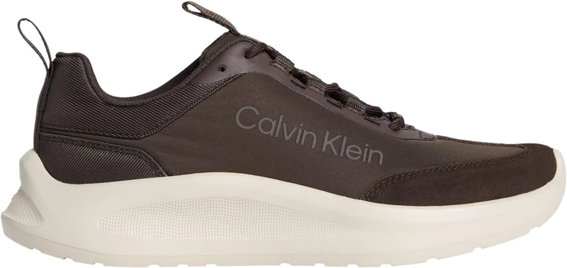 Calvin Klein Women's Runner Trainers Light EVA Lace-up, Multicolor (Desert Taupe/Oatmeal), 8.5