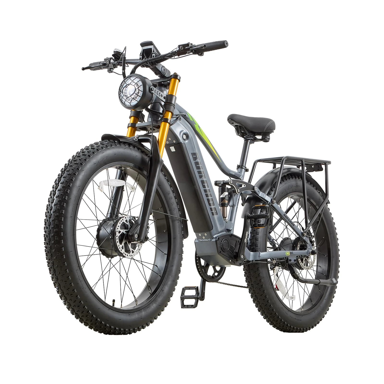 BURCHDA Dual Motor 190/95 N.m Electric bike for Men Women E bike， 48V 20Ah Battery up to 120 km, 26x4 Inch ebike 7-Speed with LCD Display， Full Suspension Mountain Electric Bicycle (RX80 Dual Motors)