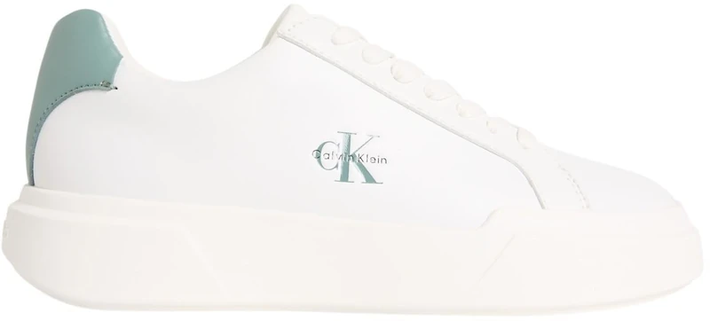 Calvin Klein Women's Chunky Cupsole Laceup LTH Wn Yw0Yw01947 Low Top, White (Bright White/Arctic), 4