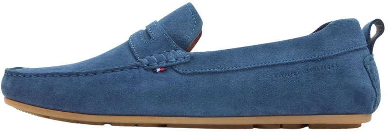 Tommy Hilfiger Men's Core Hilfiegr Suede Driver FM0FM05789 Driver Shoes, Blue (Aegean Sea), 10.5
