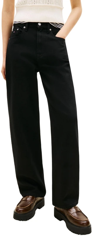 Tommy Jeans Women's Layla Hr Slim Str Ai4185 DW0DW23021 Straight, Denim (Denim Black), 24W / 34L