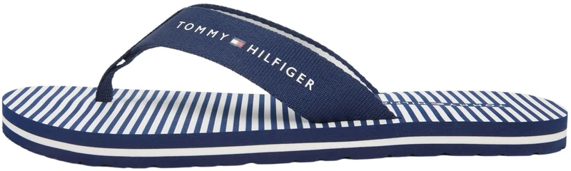 Tommy Hilfiger Women's Th Ithaca Stripe Summer Sandal FW0FW09192 Flip Flops, BLUE (Preppy Navy), 6.5