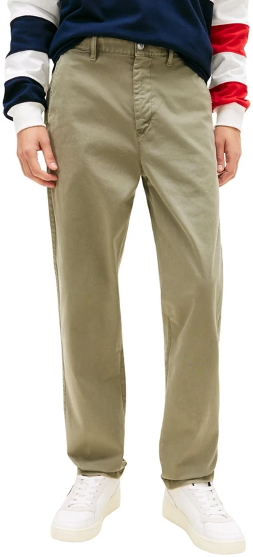Tommy Jeans Men's TJM Sonny Co Twill Chino Pant DM0DM22650, Green (Utility Sage), 36 W/32 L